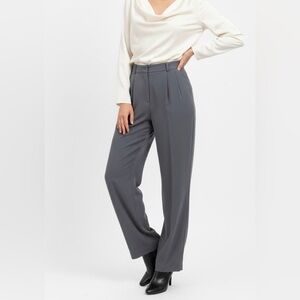 H&M Gray Pantsuit with Relaxed Fit and Straight Leg